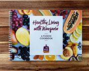 Healthy Living With Warfarin book on wooden background